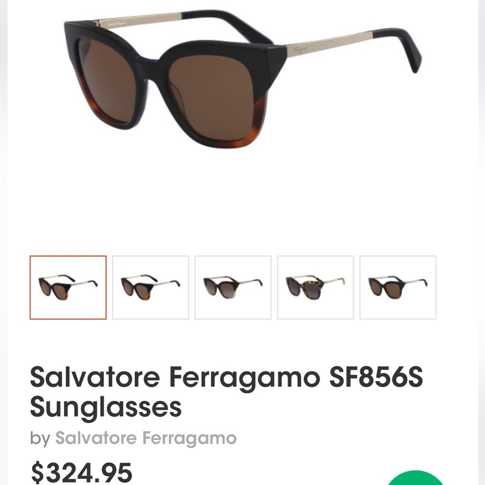 Salvatore Ferragamo Black and Tan Sunglasses